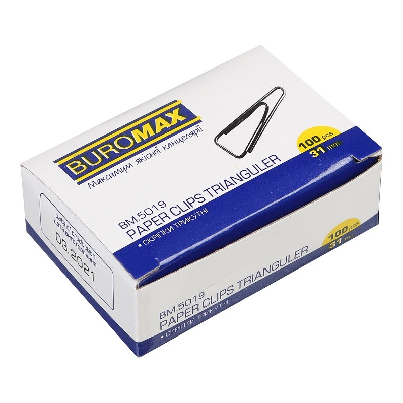 Скріпки канцелярські Buromax 31мм 100шт (BM5019)