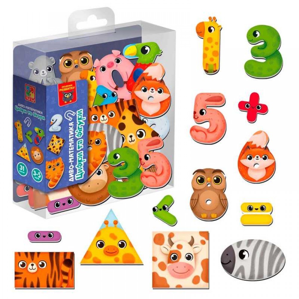 Гра розвиваюча магнітна Диво-математика Цифри та фігури Vladi Toys