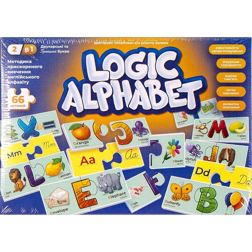 Логічна азбука-пазл Анлійська абетка Danko Toys 66 деталей