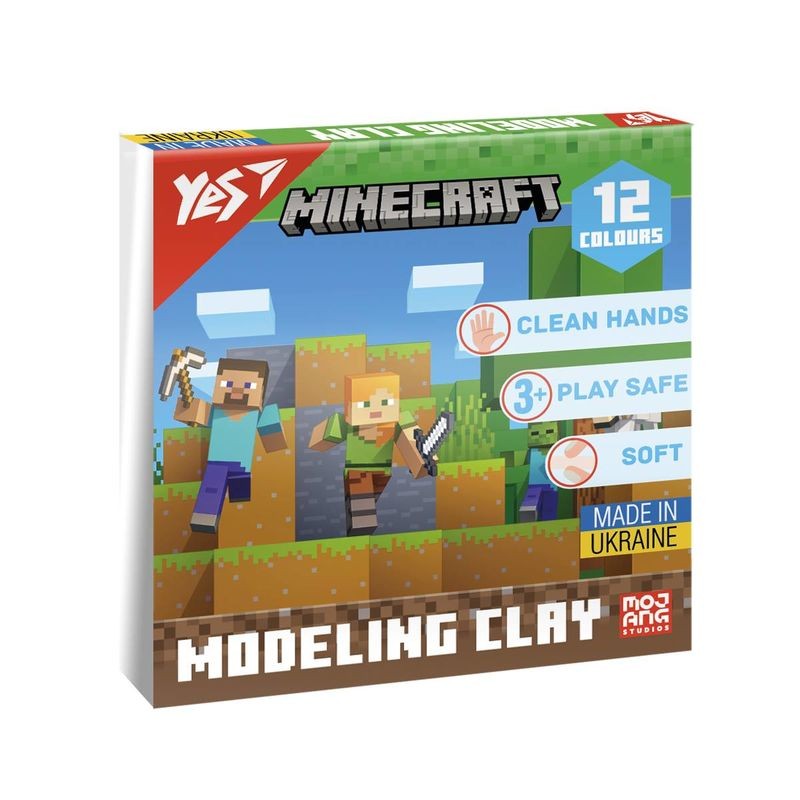 Пластилін 12 кольорів 240 г Minecraft Yes 540668