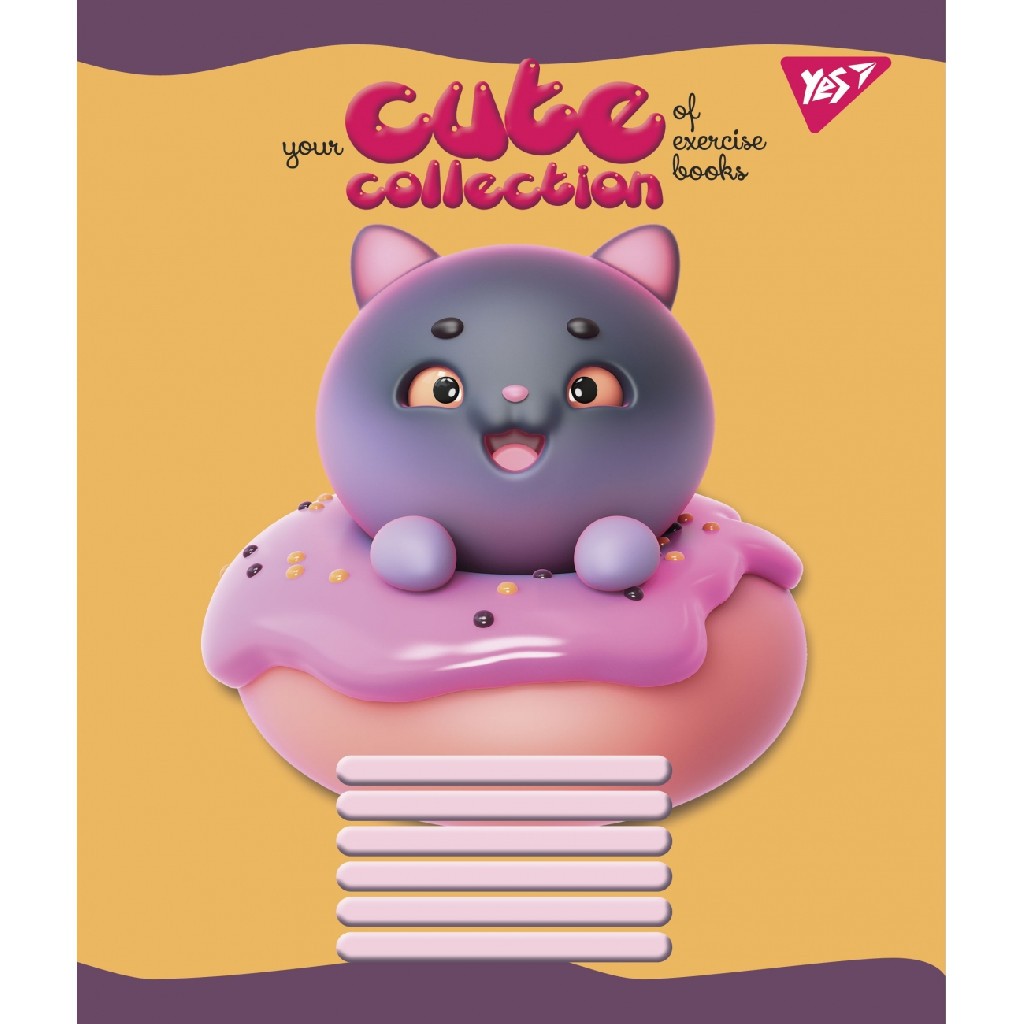 Зошит шкільний 12 аркушів клітинка Cute collection Yes