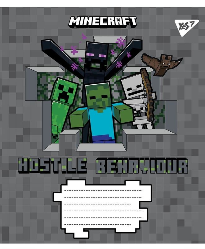 Зошит шкільний 12 аркушів лінія YES Minecraft.j