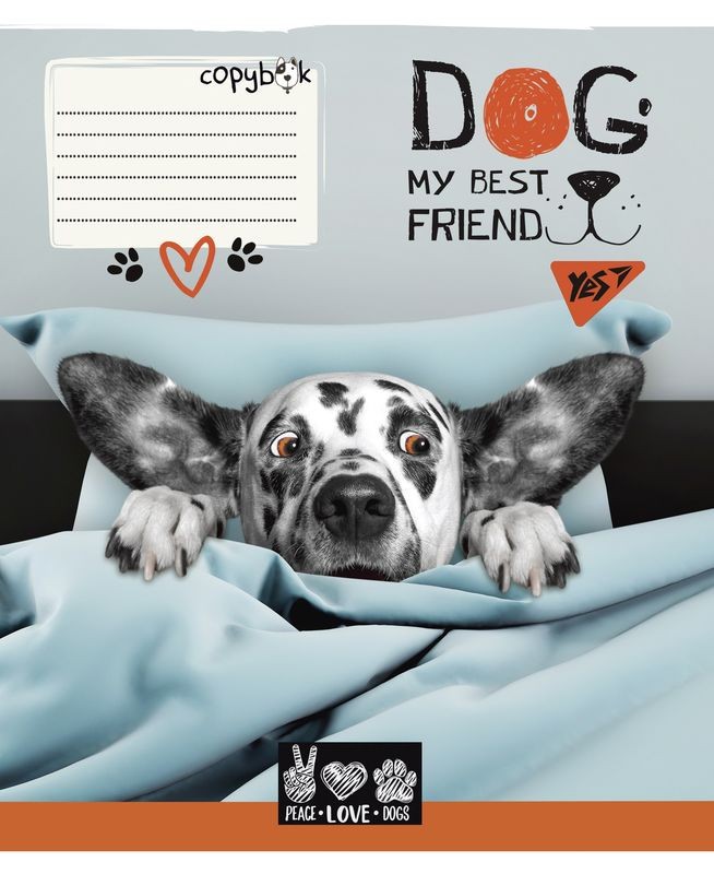 Зошит шкільний 18 аркушів лінія Yes Dog my best friend