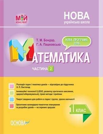 Математика 1 клас Частина 2 за підручником Листопад Н НУШ