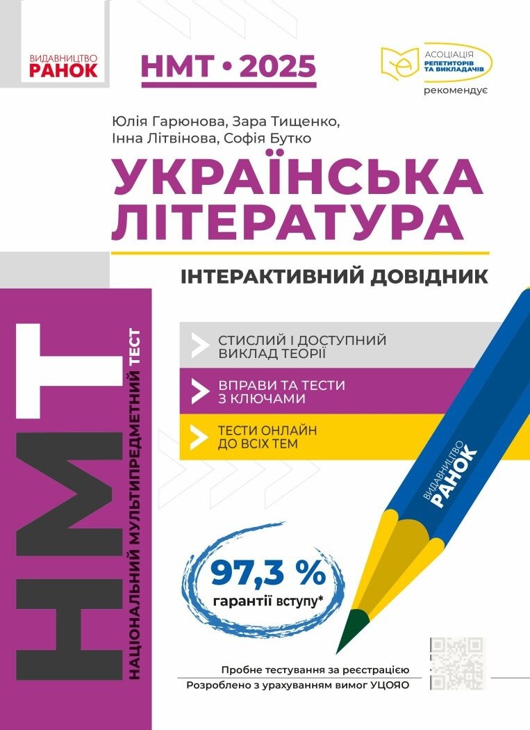 НМТ 2025 Українська Література Інтерактивний довідник (Ранок)