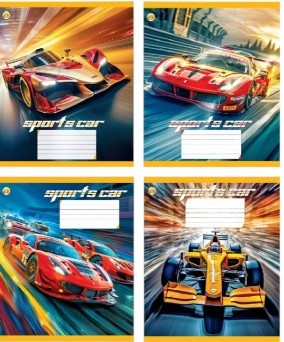 Зошит шкільний 12 аркушів коса лінія Гонка Тетрада