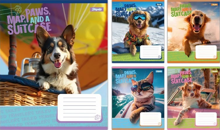 Зошит шкільний 18 аркушів клітинка 1 вересня Travelers