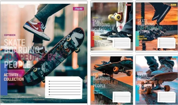 Зошит шкільний 60 аркушів клітинка Skateboarding 1 Вересня