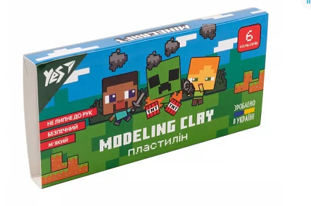 Пластилін 6 кольорів 120 г Minecraft Yes 540628