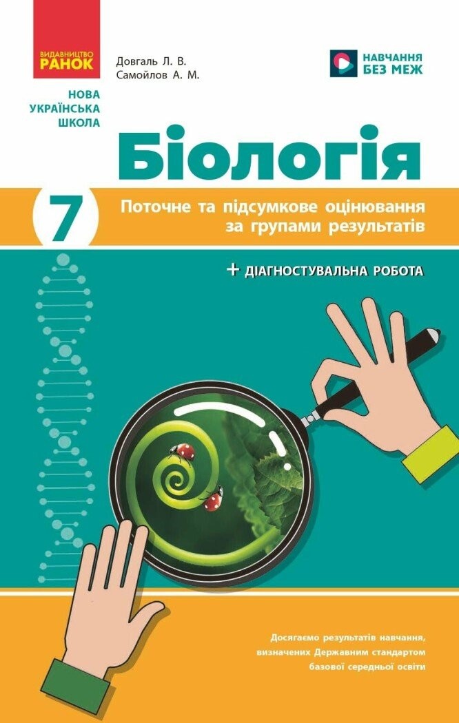 Біологія 7 клас Поточне та підсумкове оцінювання за групами результатів + діагностувальна робота НУШ