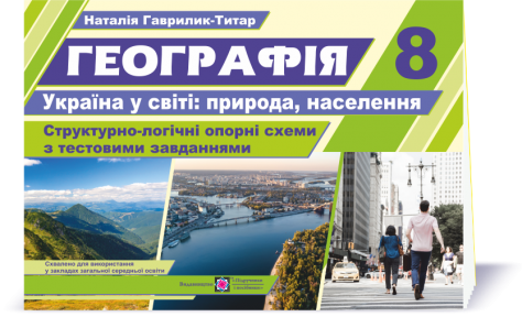 Географія 8 клас Україна у світі природа, населення Структурно-логічні опорні схеми з тестовими завданнями