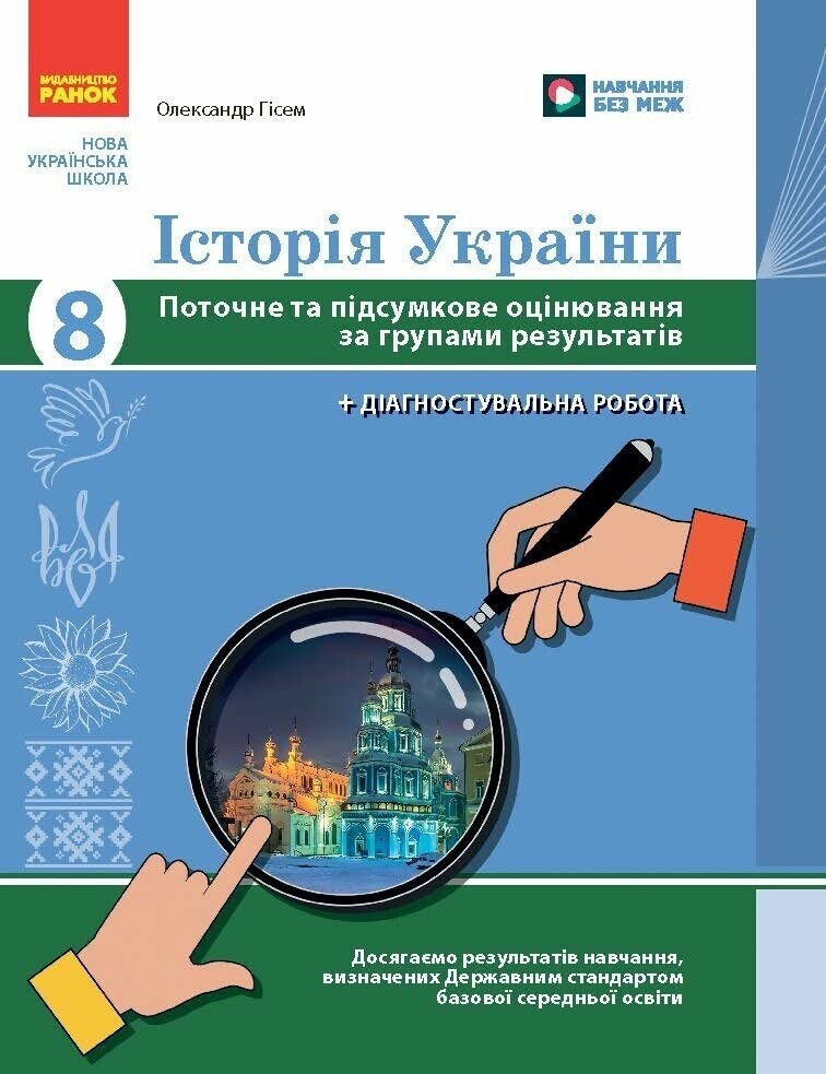 Історія України 8 клас Поточне та підсумкове оцінювання за групами результатів + діагностувальна робота НУШ