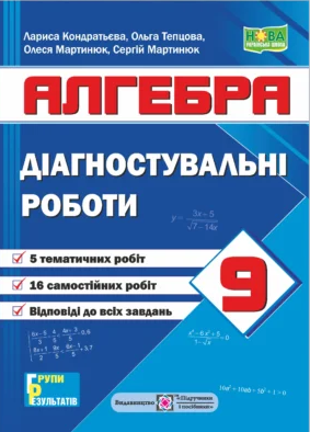 Діагностувальні роботи Алгебра 9 клас (за програмою Мерзляк, Істер) НУШ