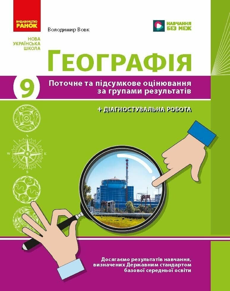 Географія 9 клас Поточне та підсумкове оцінювання за групами результатів + діагностувальна робота НУШ