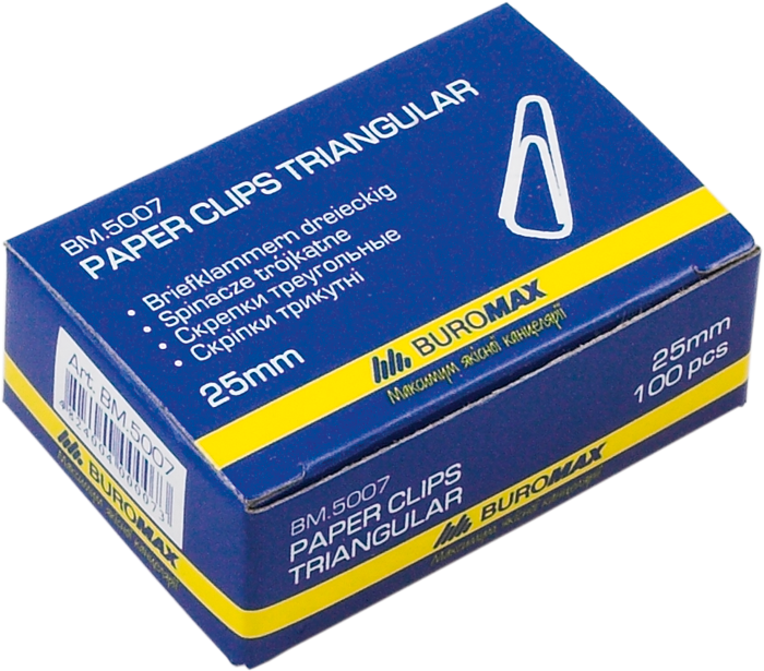 Скріпки канцелярські Buromax 25мм 100шт (BM5007)