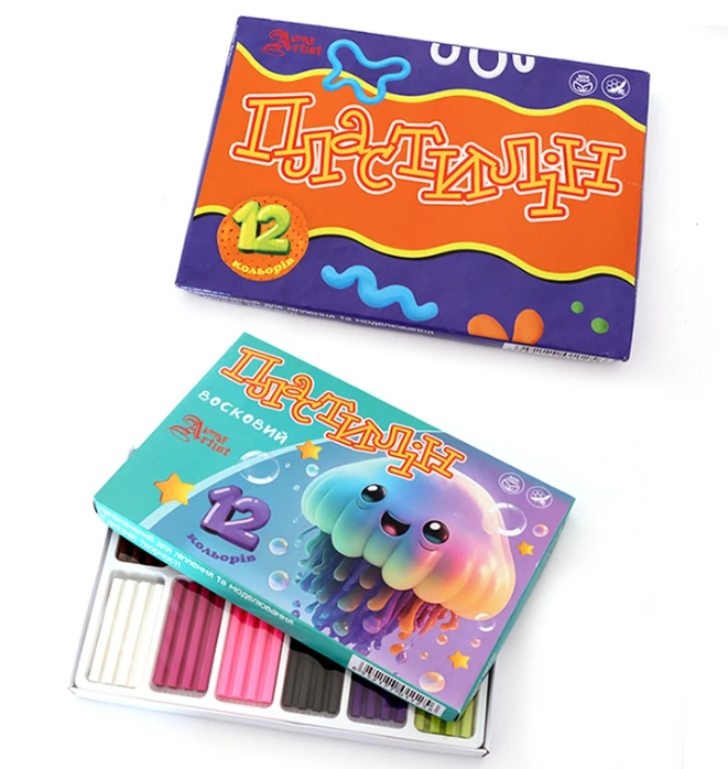 Пластилiн восковий 12 кольорів 240 гр Little Artist