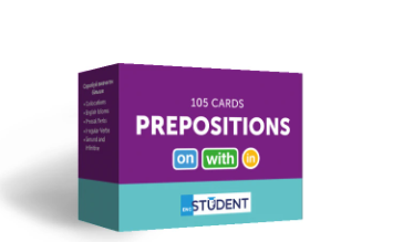 Картки для вивчення англійських слів Prepositions English Student
