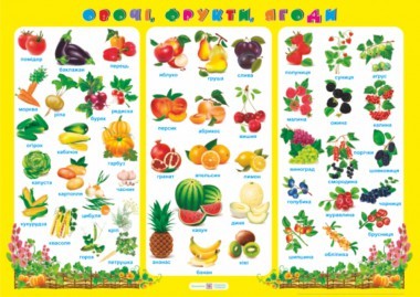 Плакат "Овощи фрукты ягоды"