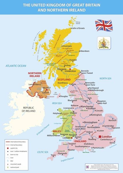 Карта Великобританії Плакат