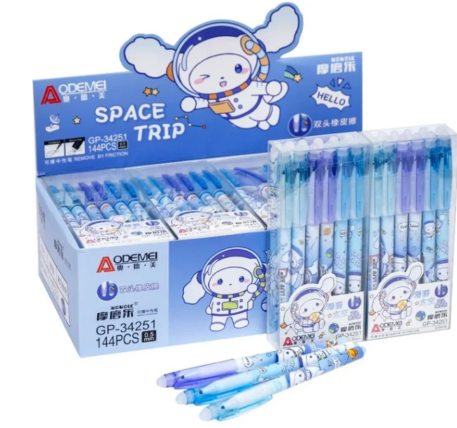 Ручка пиши-стирай 0,5 мм Space trip GP-34251 Синя (гель)