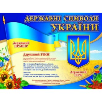 Плакат Государственные символы Украины