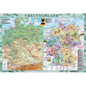 Deutschland Физическая карта Политико-административная карта м б 1: 1000000