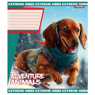 Зошит шкільний 18 аркушів клітинка 1 вересня Adventure animals