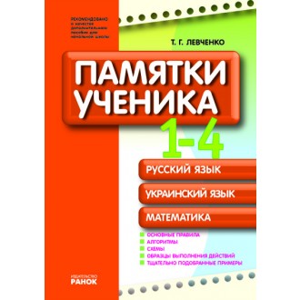 Памятки для ученика (русский язык, украинский язык, математика). 1-4 класс