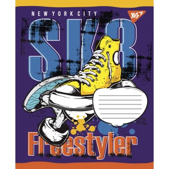  Зошит шкільний 18 аркушів клітинка Skates Yes