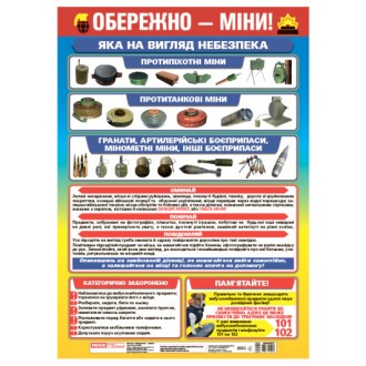 Обережно - міни Плакат