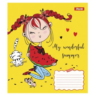 Зошит шкільний 12 аркушів клітинка Happy girl 1 Вересня