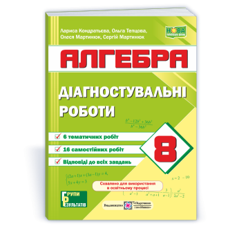 Діагностувальні роботи з алгебри 8 клас (за програмами А. Мерзляк; О. Істер) НУШ