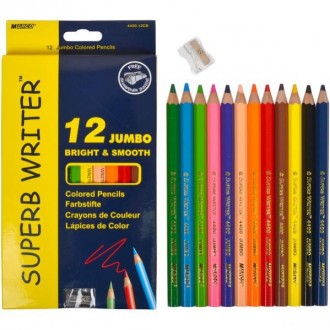 Кольорові олівці Marco 12 кольорів Superb writer Jumbo