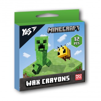 Олівці YES 12 кольорів воскові Minecraft